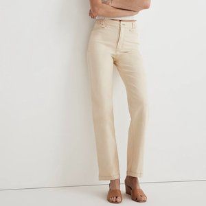 Madewell The Emmett Garment-Dyed Wide-Leg Pant in Sand (Size 31)